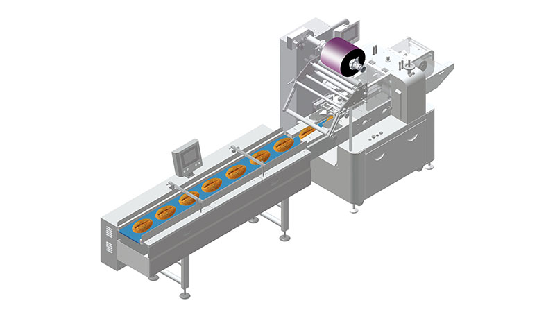 Big Bread Automatic Flow Packing System in 80 Bags Per Minute