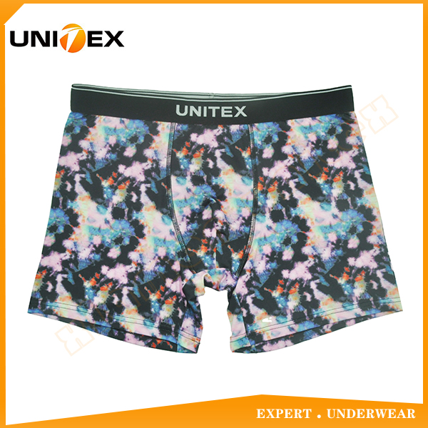 OEM Underwear Central Jacquard Unitex Elastic Mens Digital Printed Boxer Briefs Polyester Mens Designer Boxer Shorts